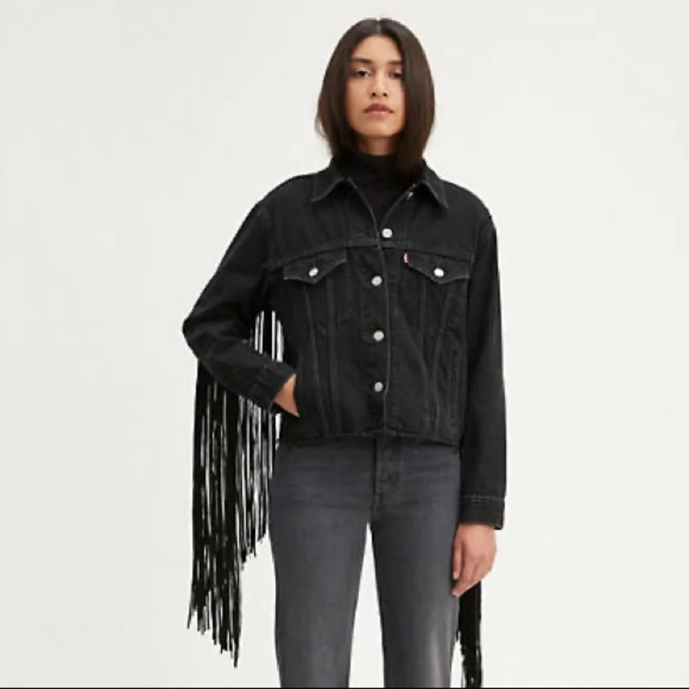 Levi’s Ex-Boyfriend Fringe Trucker Jacket Free People - Picture 12 of 12